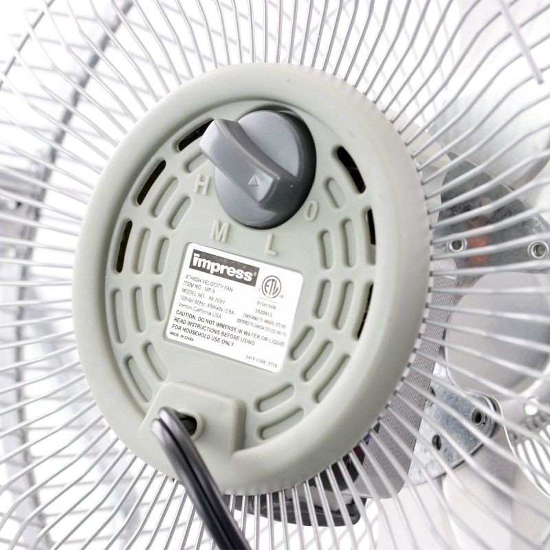 Impress 9-Inch High Velocity Fan in Silver Finish