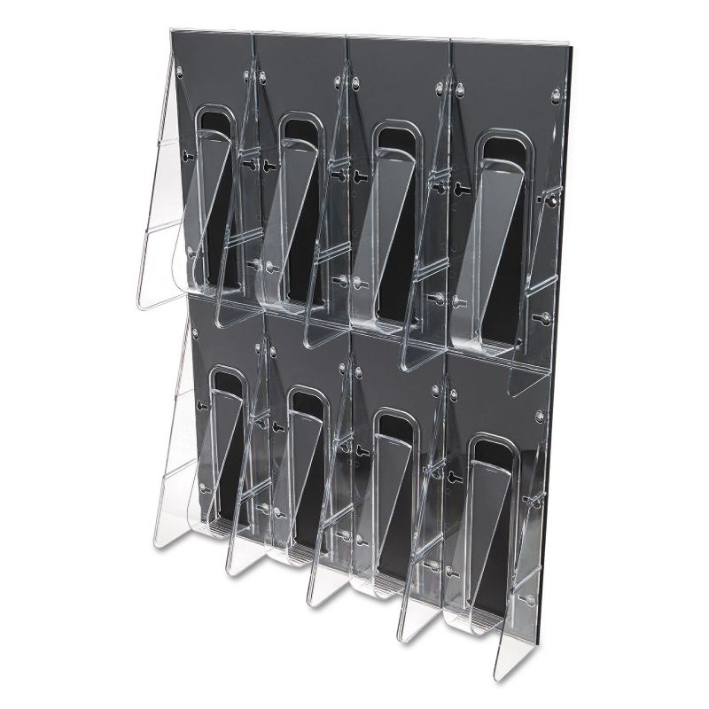 Deflecto Multi-Pocket Wall-Mount Literature Systems 18 1/4w x 23 3/4h Clear/Black 56201