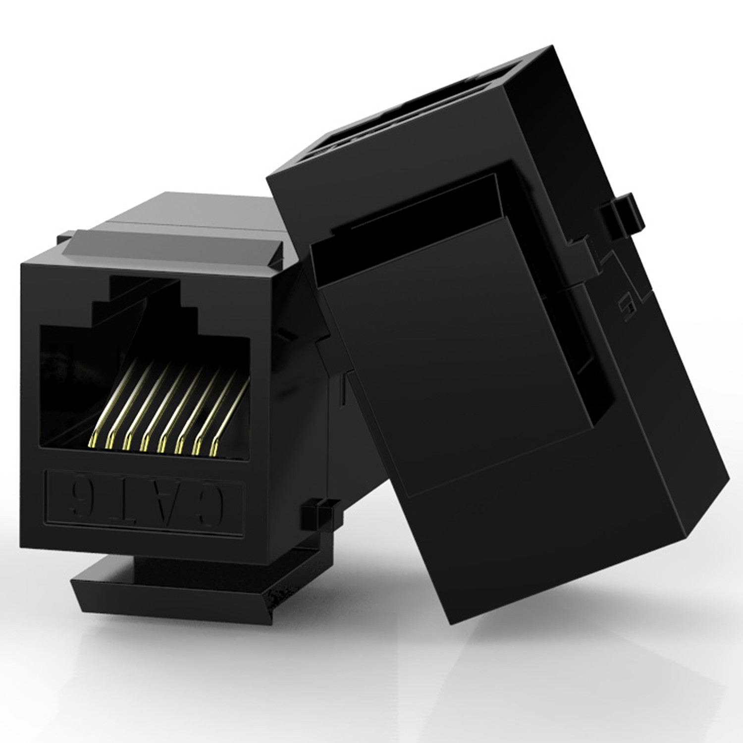 Rj45 Coupler Cat6 Keystone Jack Inline Coupler Female to Female Insert Coupler 12 Pack Black