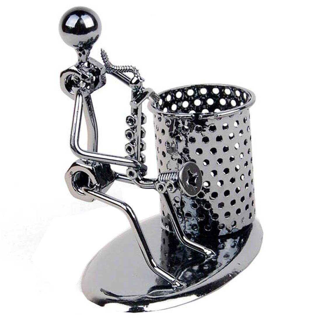 Pen Container Holder Pencil Cup Iron Art Music Figure~Home Office Desk Decor Gift C78(Saxophone)