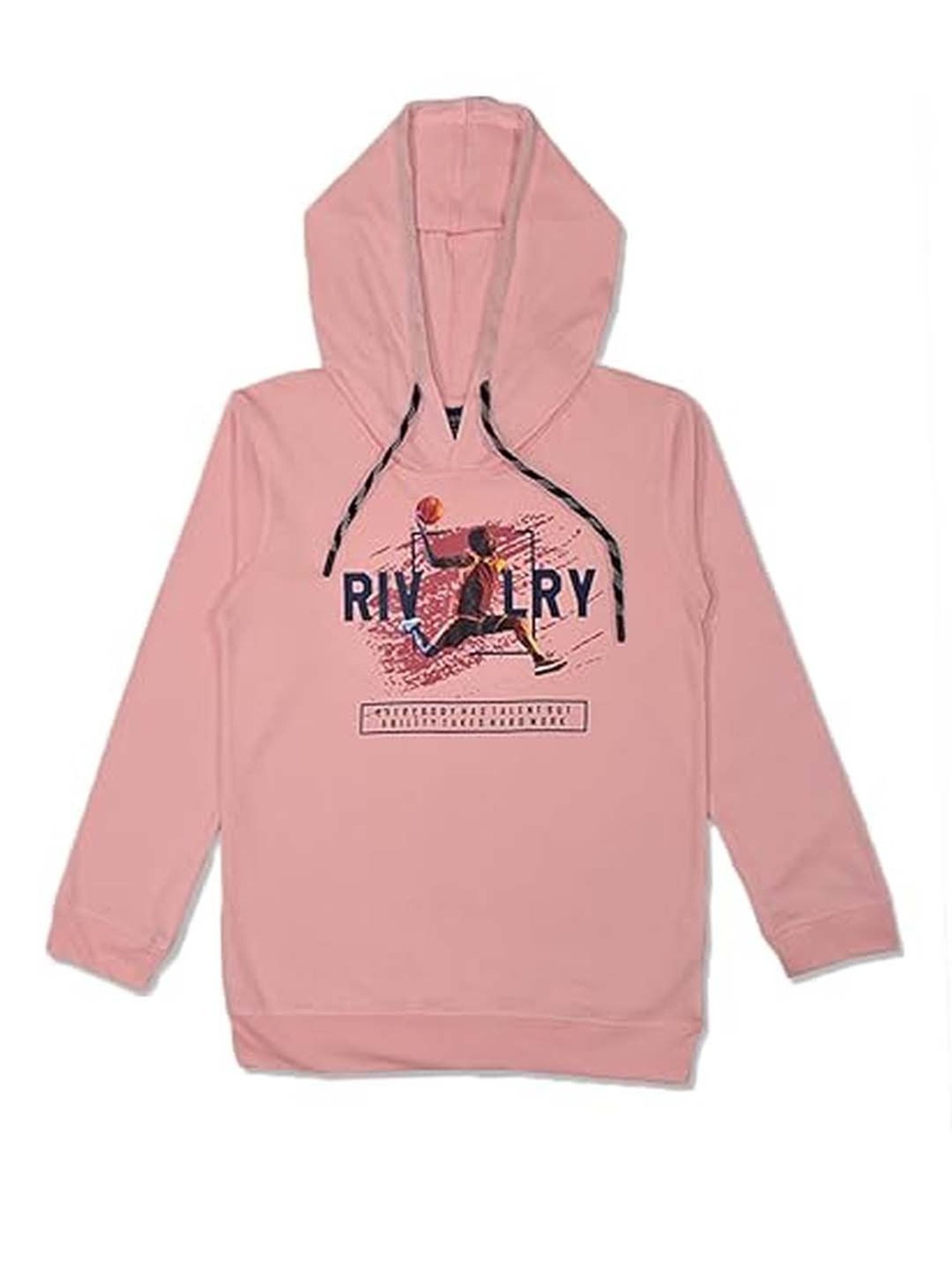 Cavio Kids Pink Cotton Printed Full Sleeves T-Shirt