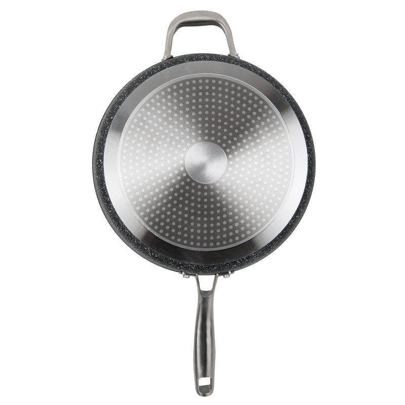 MasterPan 5qt Non-Stick Cast Aluminum Sautee Pan with Glass Lid Black