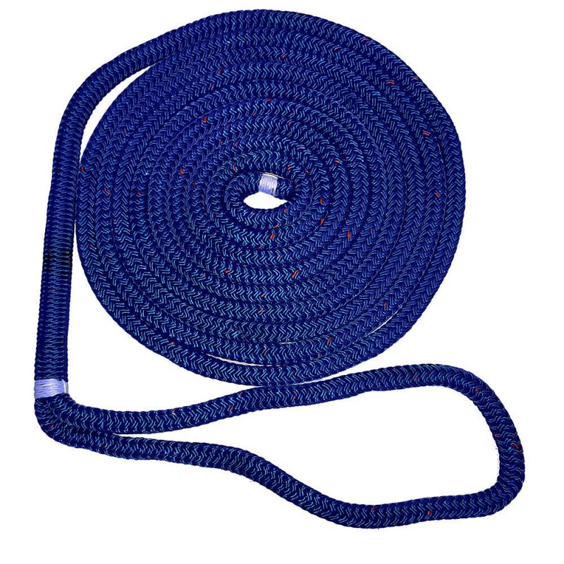 New England Ropes 1/2" X 15' Nylon Double Braid Dock Line - Blue W/Tracer