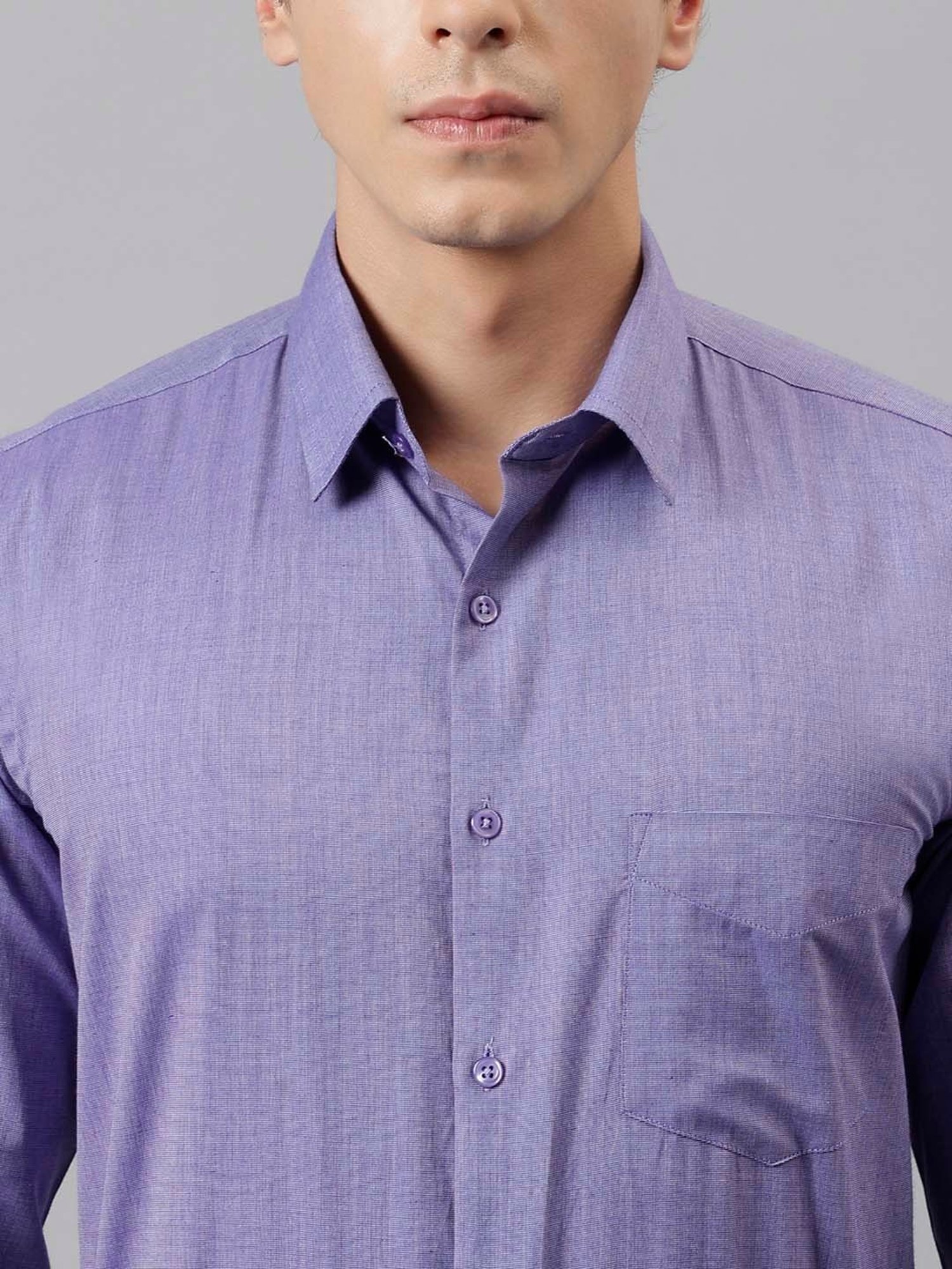 English Navy Purple Slim Fit Shirt