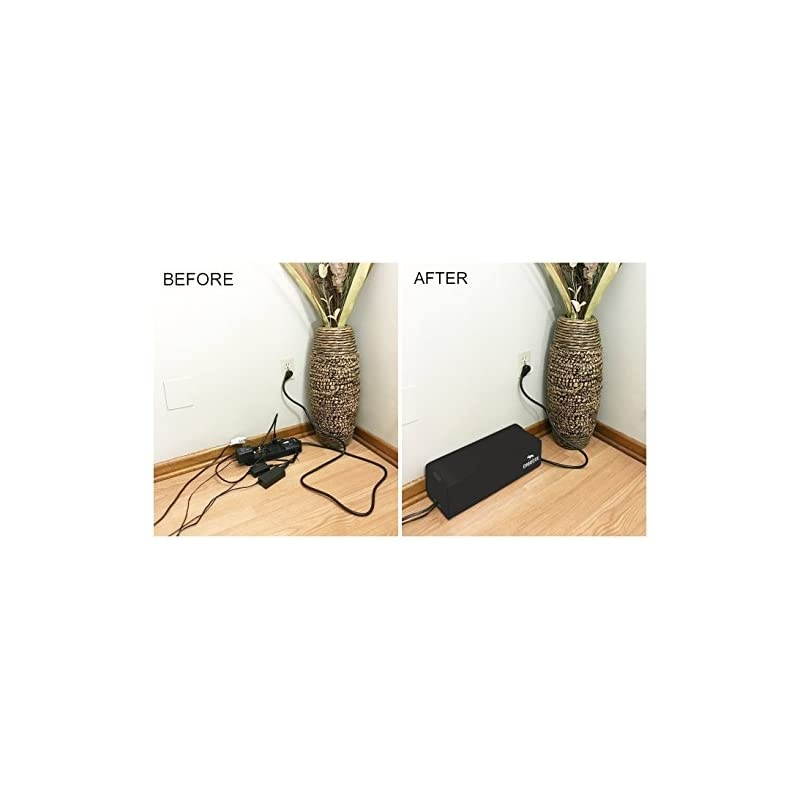 Cable Management Box Cord Organizer Power Strips or Surge Protectors Hide Loose Wires Behind TVs Home Office Computers Office Desks Entertainment Centers