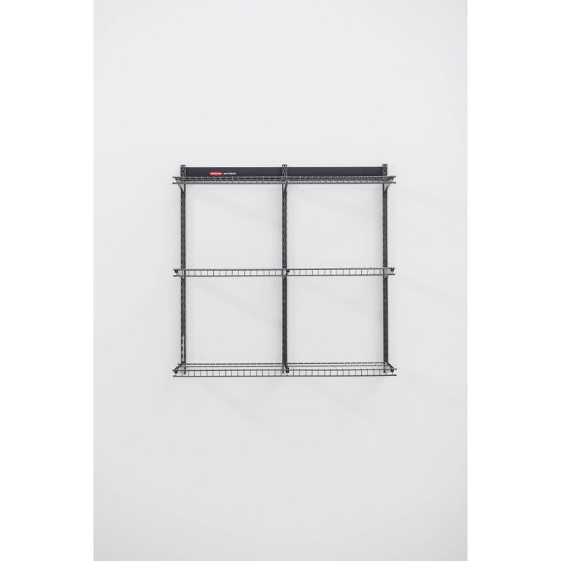 Rubbermaid Shed Shelf, Wire Basket & 50 Lbs Capacity 34" Tool Rack (2 of Each)