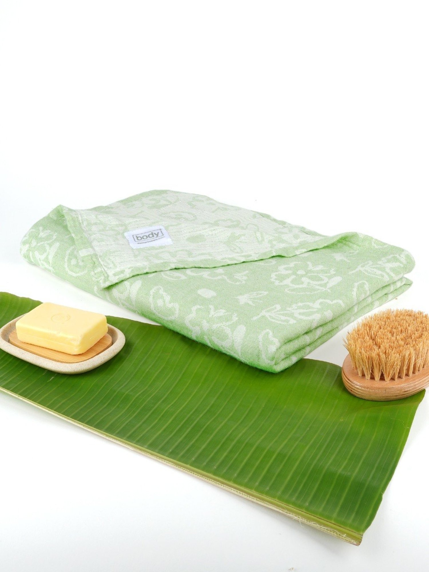 Doctor Towels BanaJacquard Floral Floral Pastel Green Bath Towel