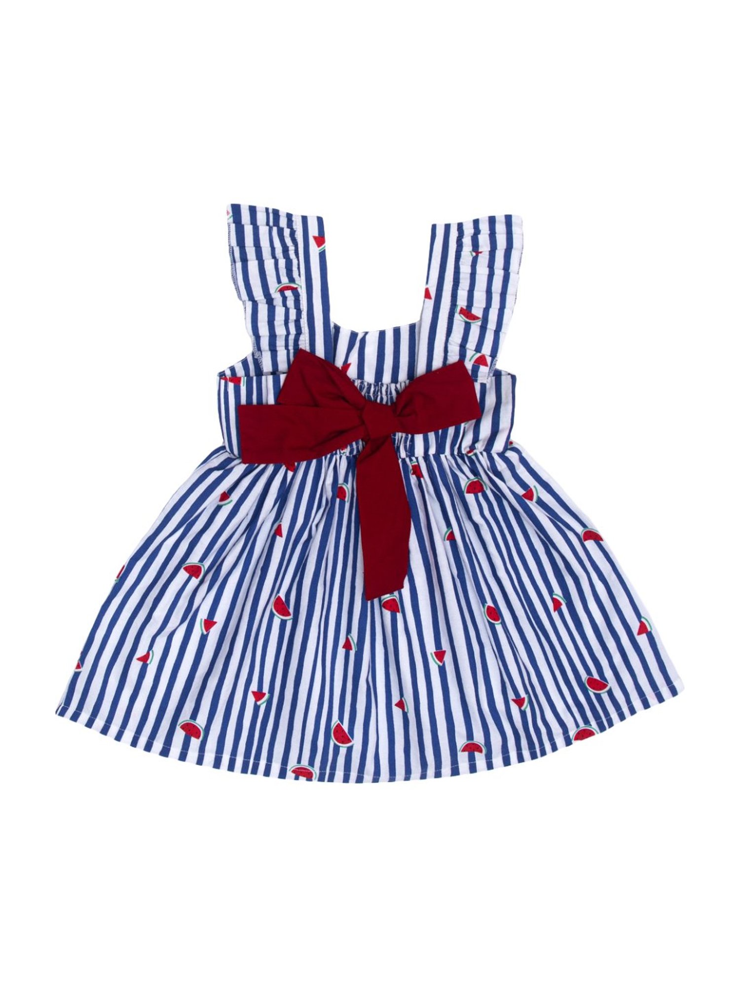 Nino Bambino Kids Blue Organic Cotton Striped Dress