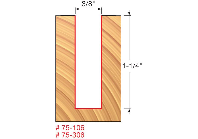 Freud 75-106 3/8 in. 2-Flute Up Spiral Router Bit