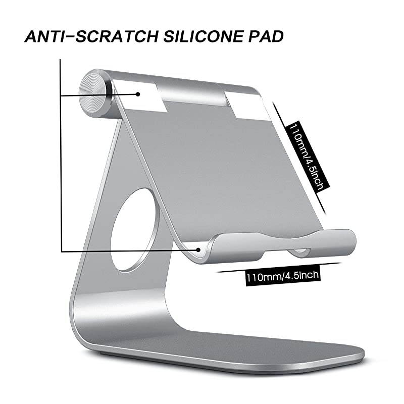 Adjustable Tablet Stand Compatible with iPad Tablets Up to 129 inch and All Cell Phones Stable Sticky Base Grey