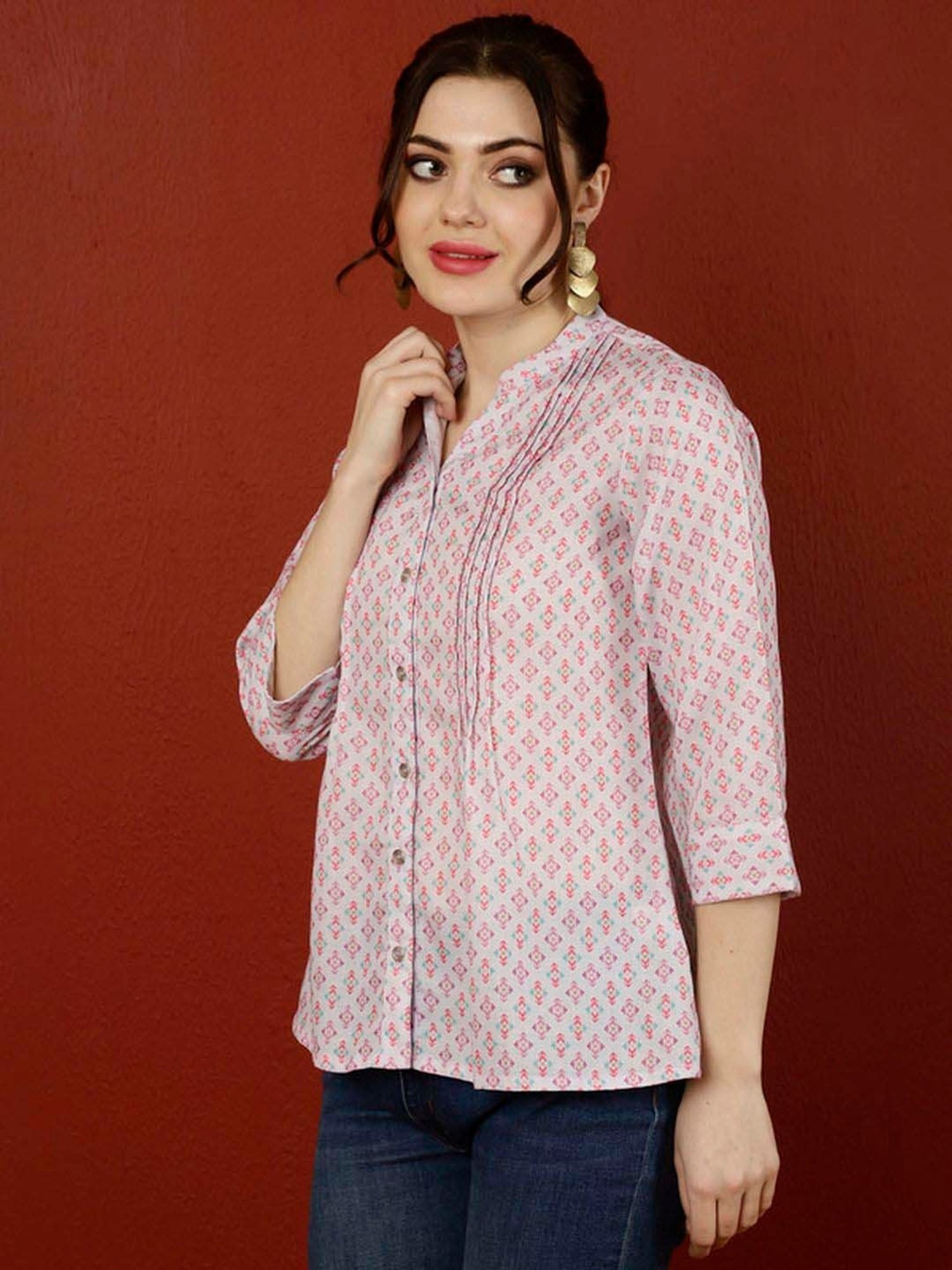 Jaipur Kurti Pink Printed Tunic