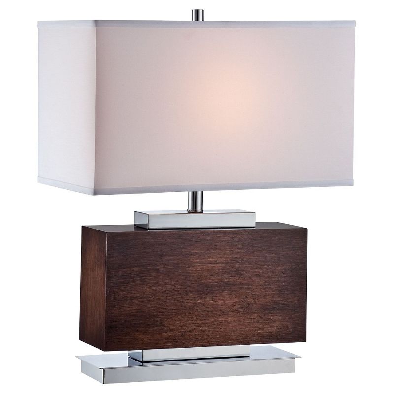 Firmino 1 Light Table Lamp Walnut/ Chrome (Includes CFL Light Bulb) - Lite Source