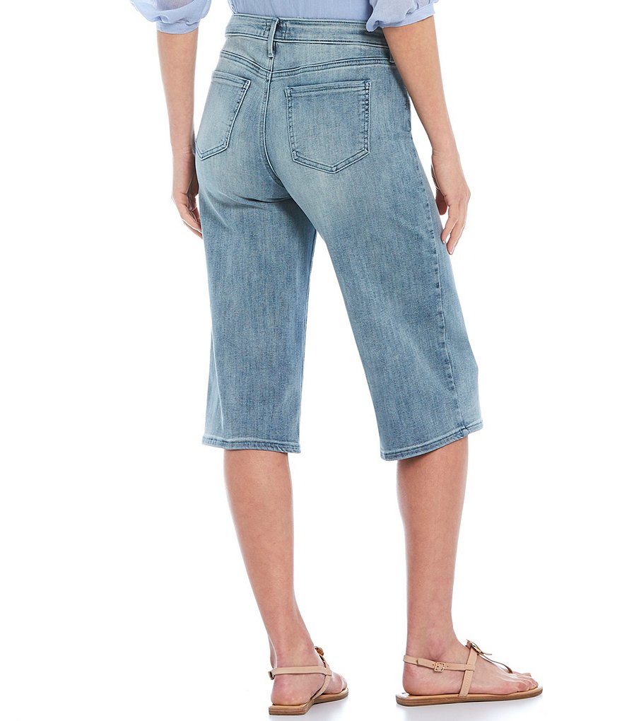 NYDJ Petite Size Wide Leg Pedal Pusher Straight Hem Capri Jeans