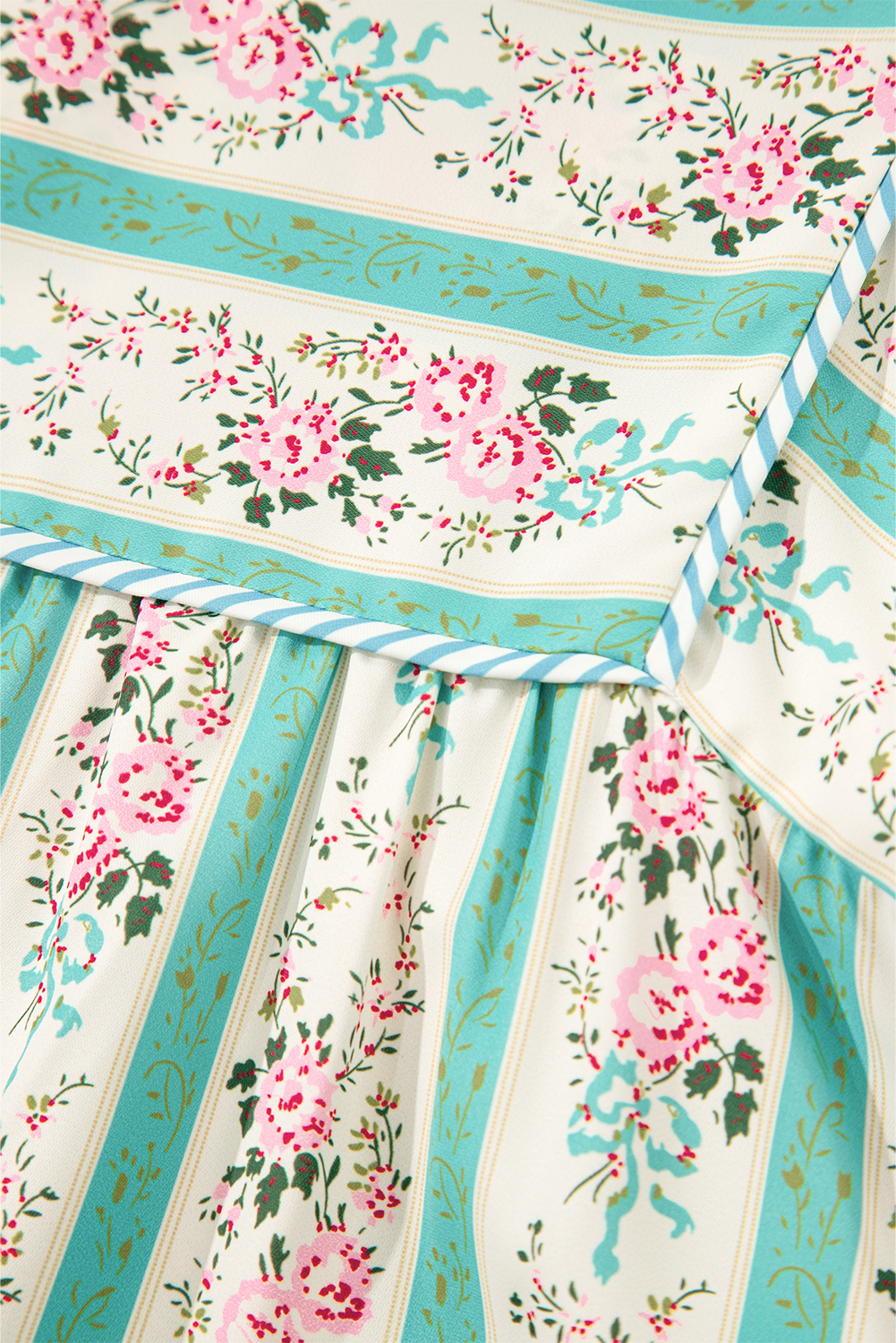 Multicolour Floral Print Split Neck Midi Dress