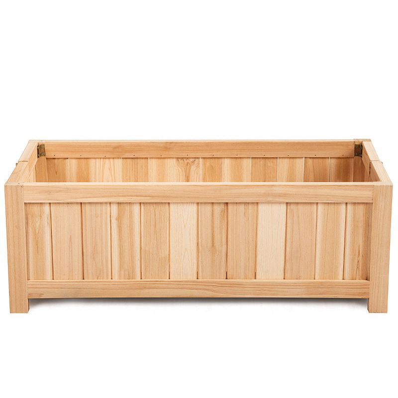 Costway Rectangle Wood Flower Planter Box Portable Raised Vegetable Patio Lawn Garden folding