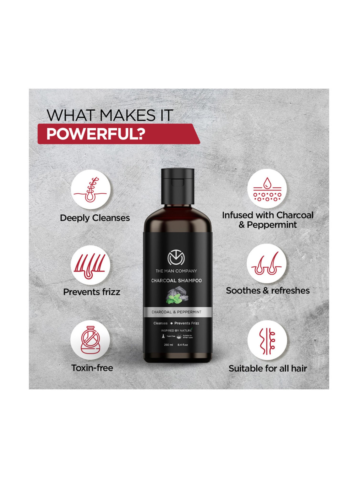 The Man Company Charcoal Shampoo - 250 ml