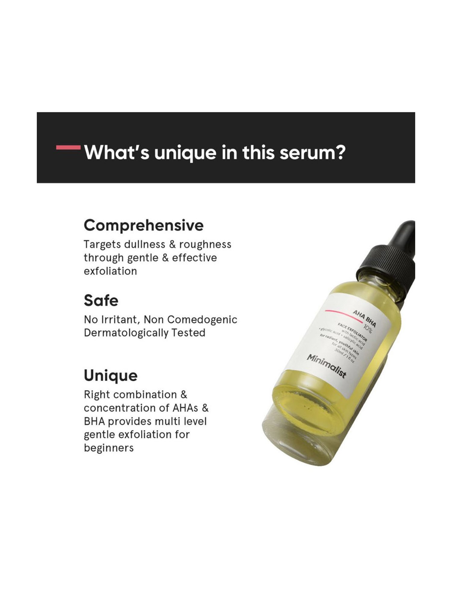 Minimalist 10 % AHA BHA Face Exfoliator - 30 ml