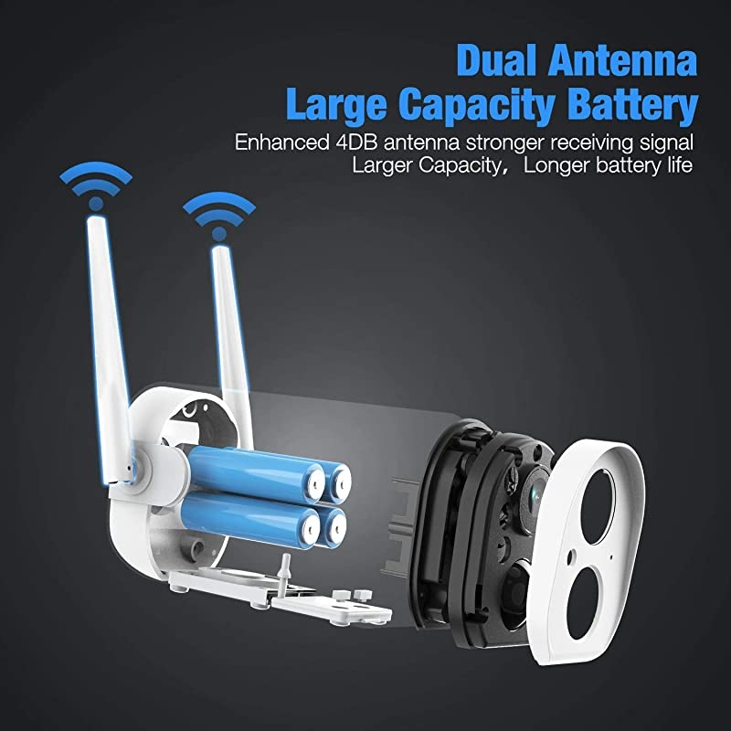 Outdoor Security Camera,  Wireless Solar Powered Home IP Camera,Surveillance WiFi Cam with Solar Panel,Night Vision, Two Way Audio, PIR Motion Detection and IP65 Waterproof