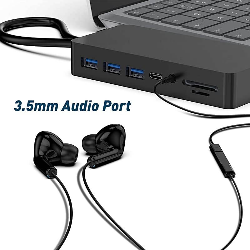 Multifunction Dock Adapter for Surface Laptop 12  12in1 hub Adapter with 4K HDMI VGA DP RJ45 LAN Port 3 USB 305Gbps SDTFUSB C Sync Port 35mm Audio Out Port Micro USB Charging