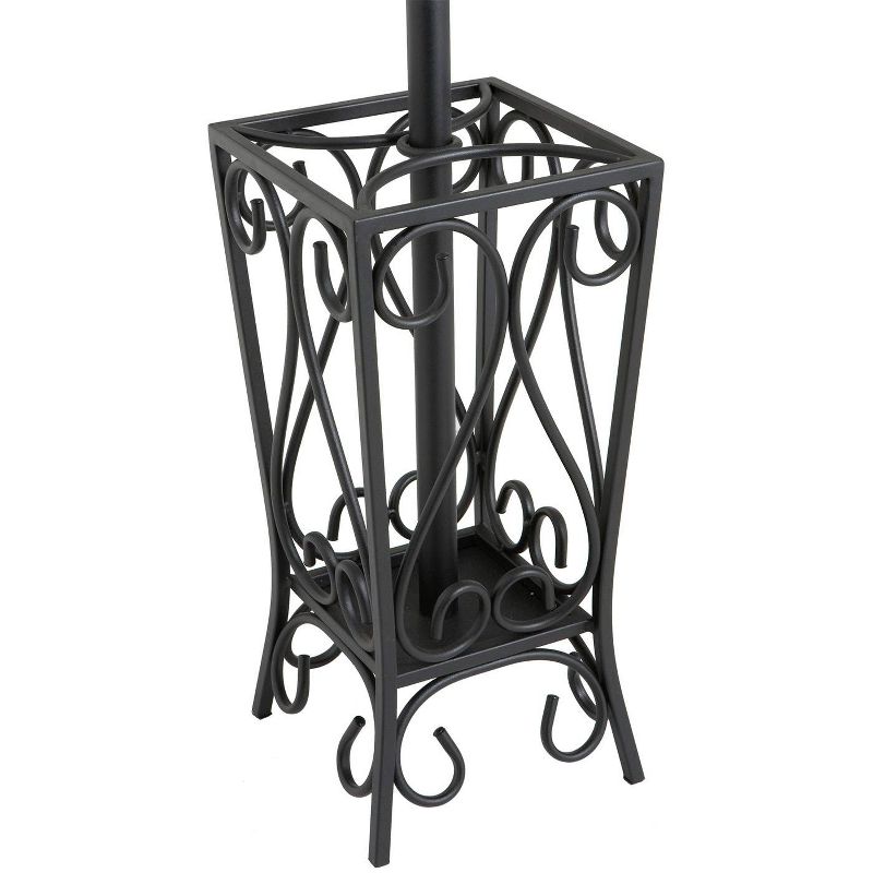 Scrolled Coat Rack and Umbrella Stand Black - Aiden Lane