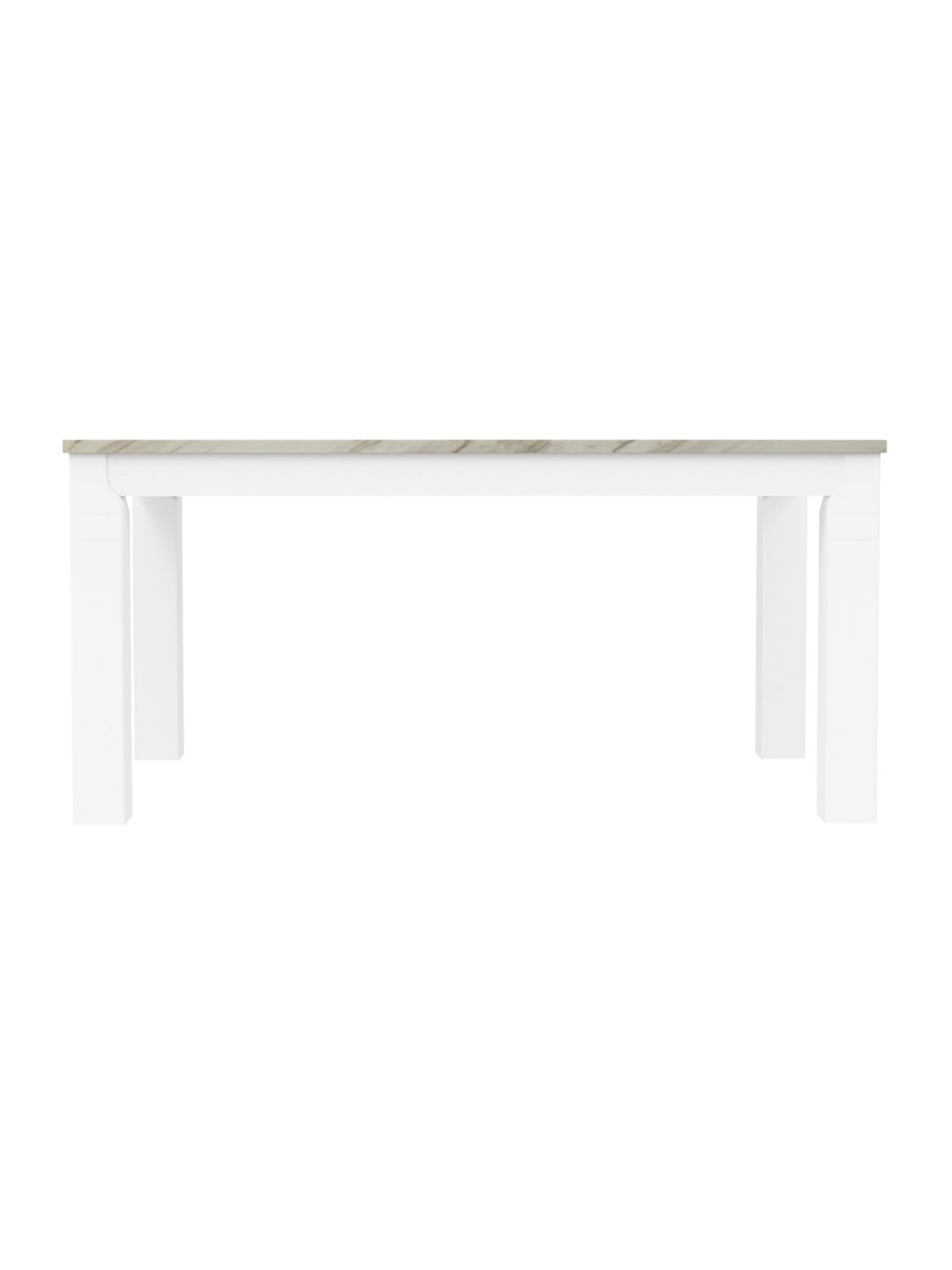 Godrej Interio Ivana White Rubber Wood 6 Seater Rectangular Dining Table