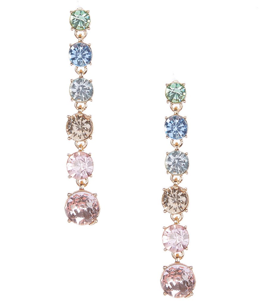 Gemma Layne Round Stone Drop Linear Earrings