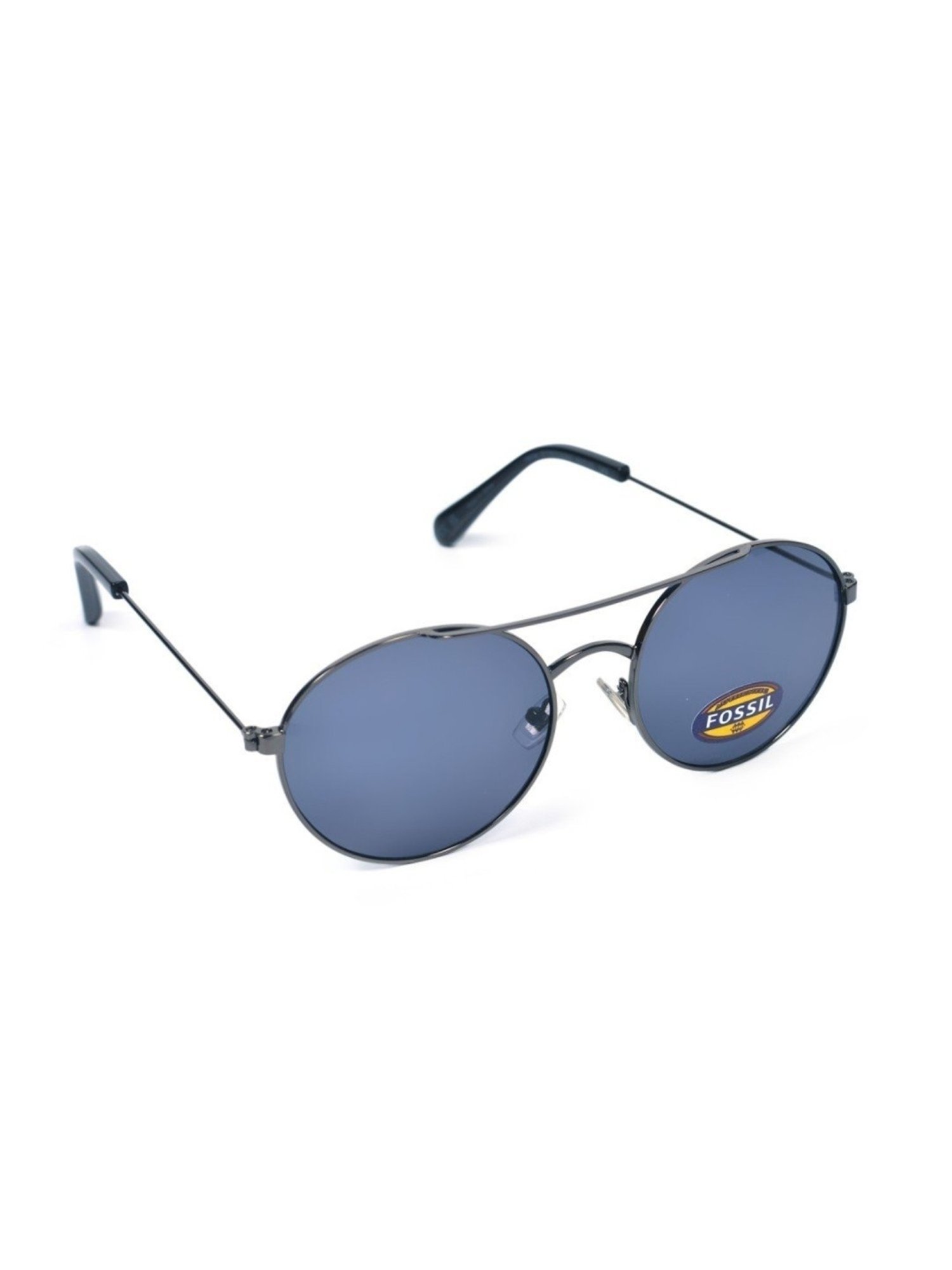 Fossil Blue Round UV Protection Sunglasses for Women