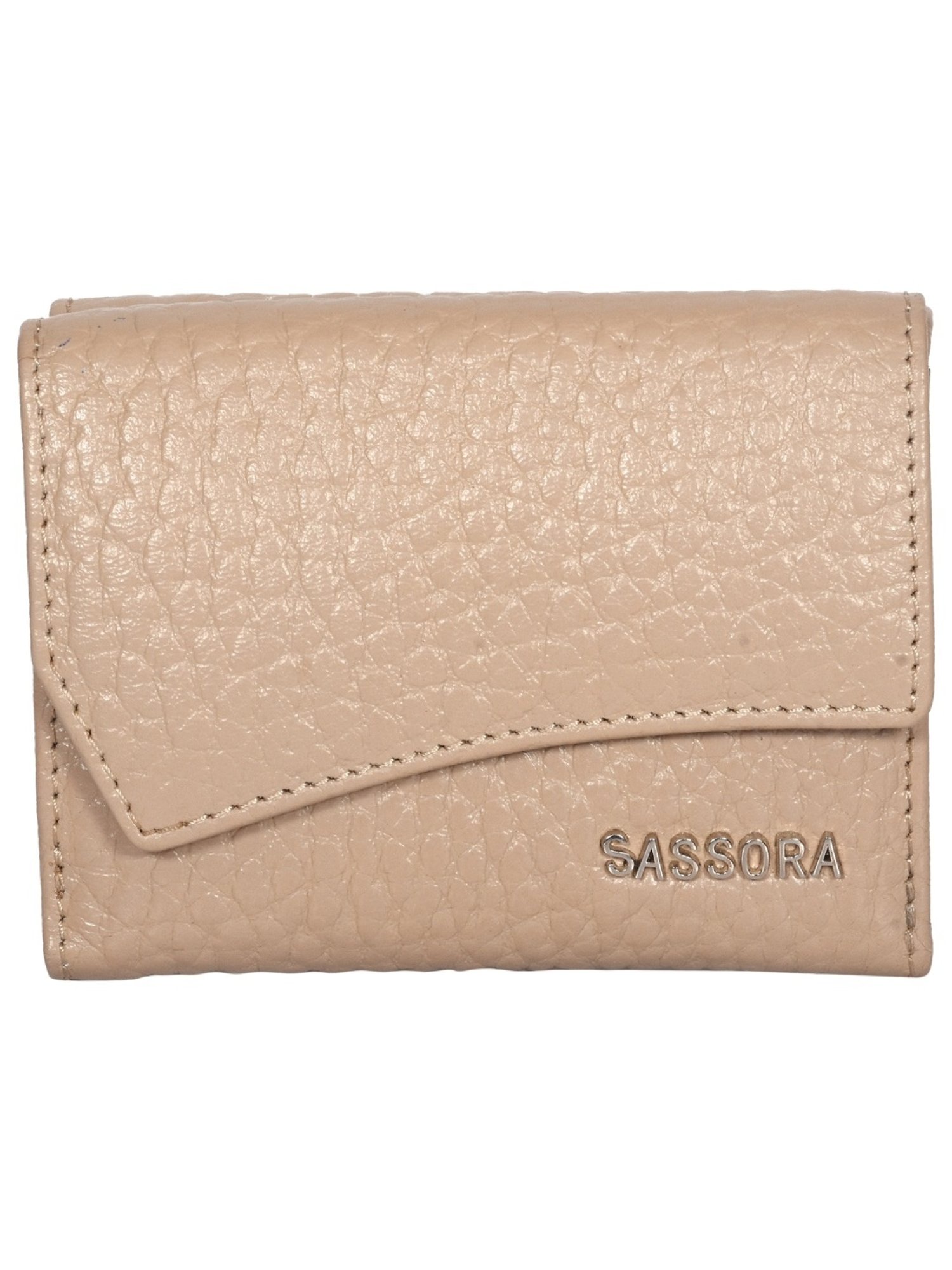 SASSORA FRIDA Grey Leather Textured Wallet