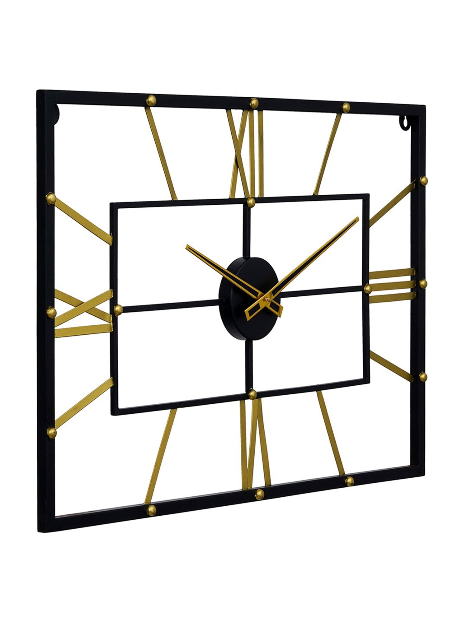 CHRONIKLE Elegant Black & Gold Iron Wall Clock