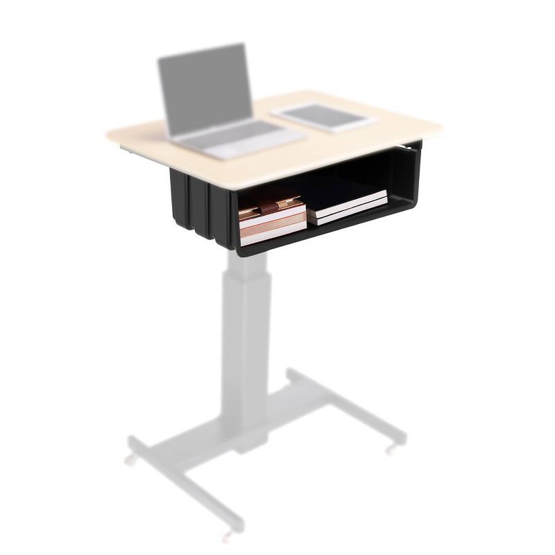 28" Height Adjustable Mobile School Standing Desk Book Box Black - Rocelco