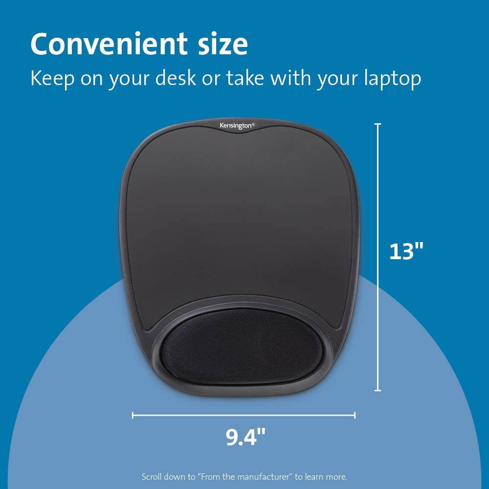 KENSINGTON COMPUTER K62386AM COMFORT GEL MOUSE PAD - BLACK