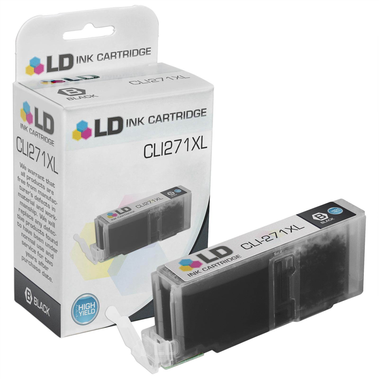 LD Compatible Ink Cartridge Replacement for Canon CLI-271XL 0336C001 High Yield (Black, 2-Pack)