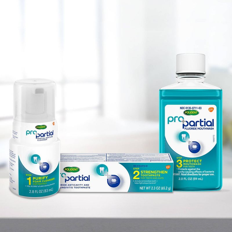 Polident Propartials Denture Cleaner Kit - 3pk