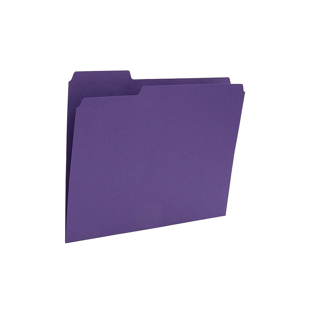 MyOfficeInnovations Colored Top-Tab File Folders 3 Tab Purple Letter Size 24