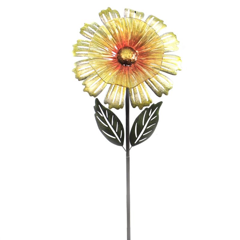 Home & Garden 49.0" Yellow Cosmo Flower Stake Yard Decor Regal Art & Gift  -  Decorative Garden Stakes