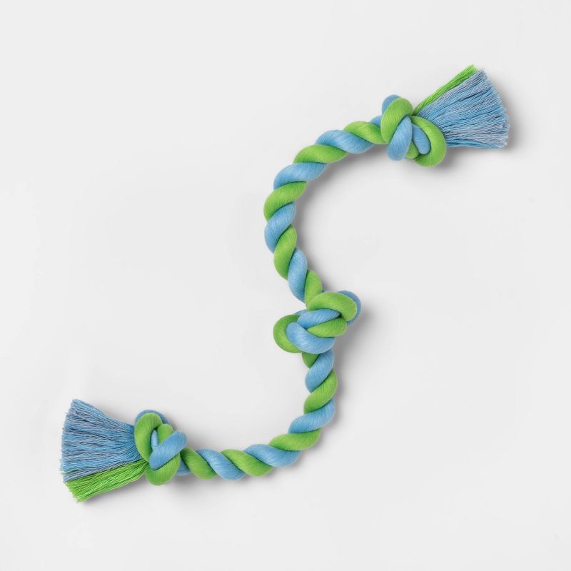 Color Twisted Rope Dog Toy - Blue/Green - Boots & Barkley™
