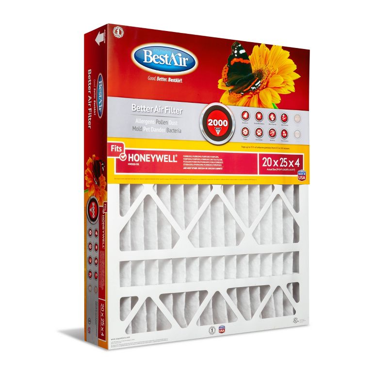 BestAir 3pk Honeywell 20X25X4 Replacement Air Furnace Filter Merv 11