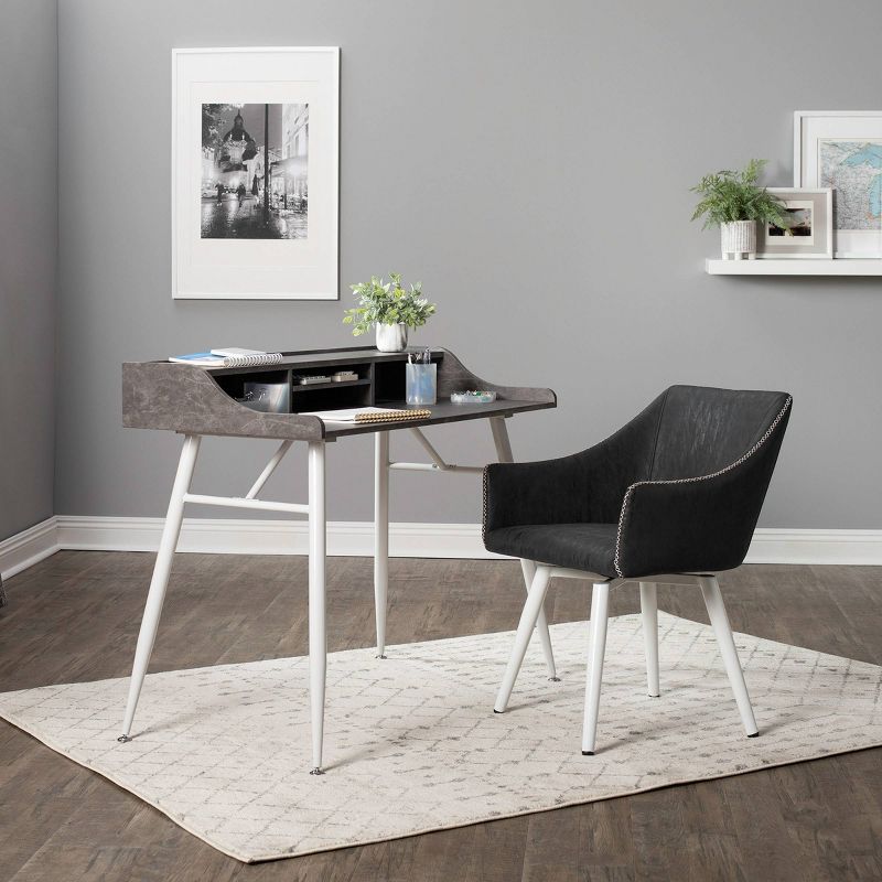 Sydney Swivel Office Chair White/Dark Gray - Calico Designs