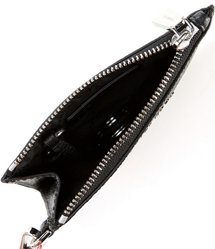 Michael Kors Zebra Signature Jet Set Double Zip Wristlet