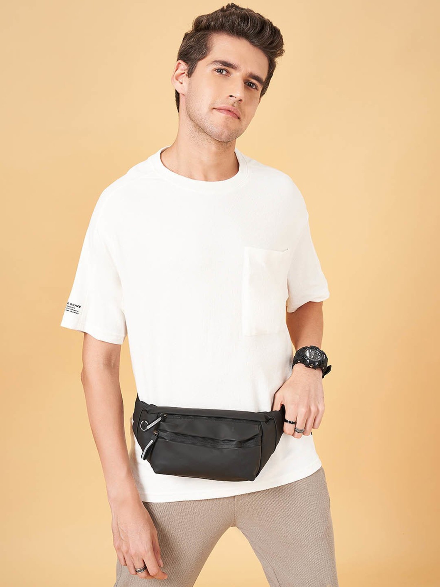 Street 808 by Pantaloons Off White Boxy Fit T-Shirt