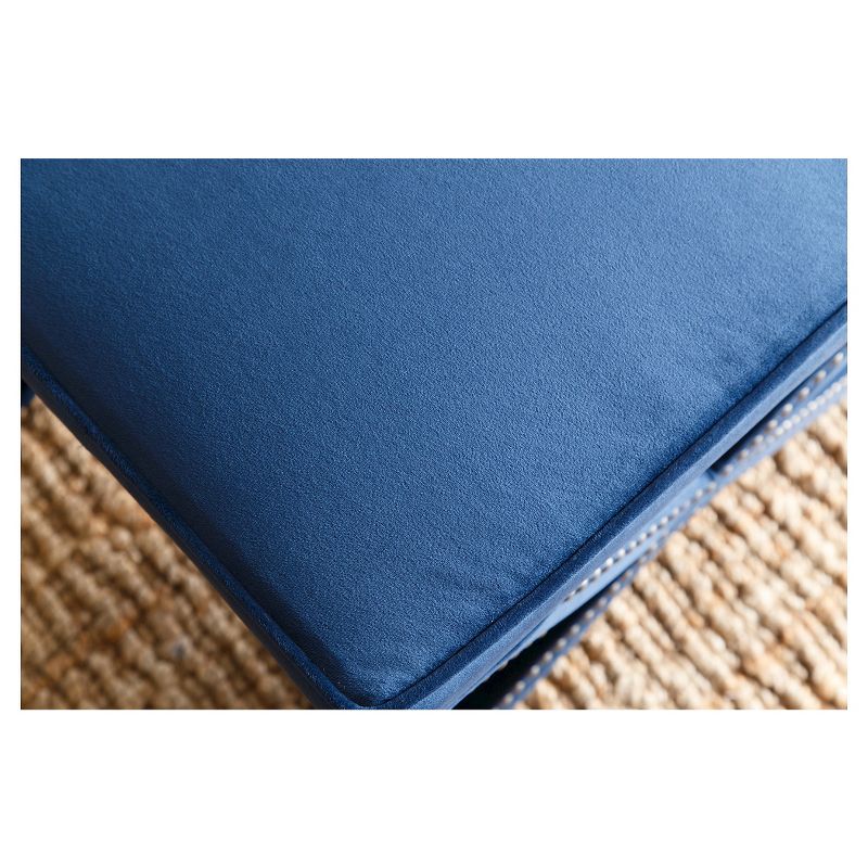 Evelyn Upholstered Nailhead Trim Ottoman Bench Blue - Abbyson Living