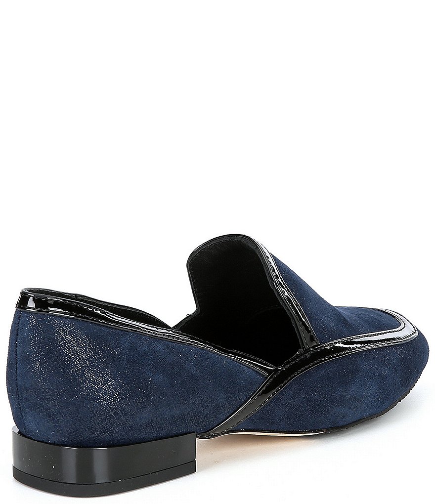 Donald Pliner Rezza Distressed Metallic Leather Moc Toe Loafers