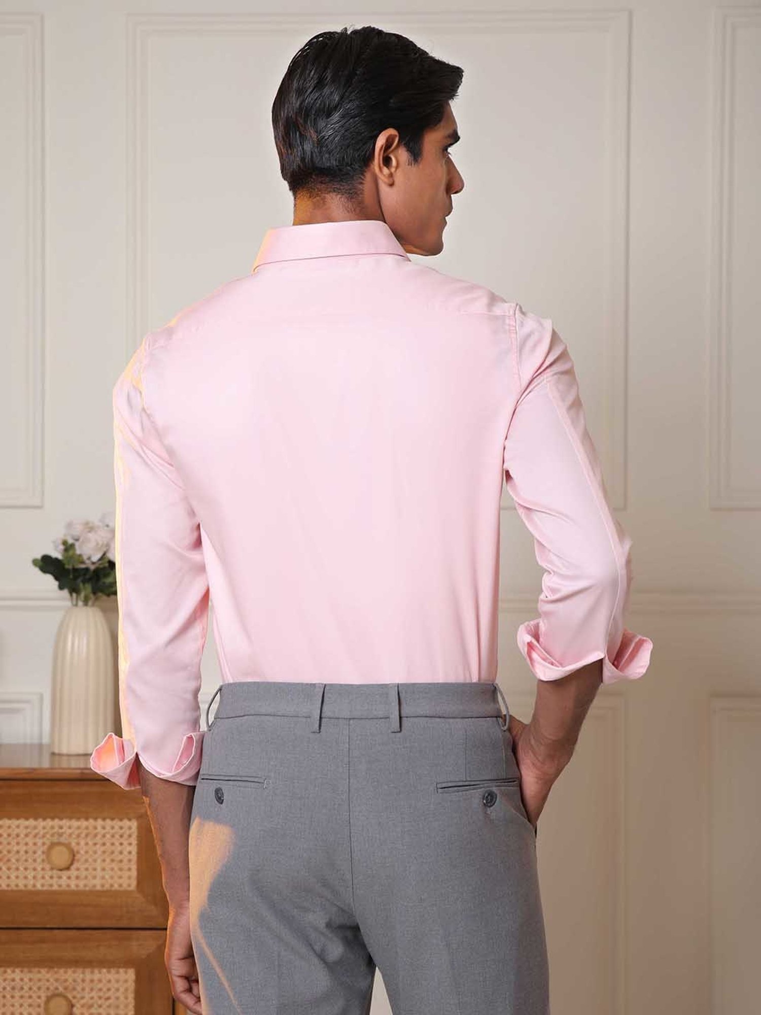 SUBTRACT Ice Pink Slim Fit Shirt