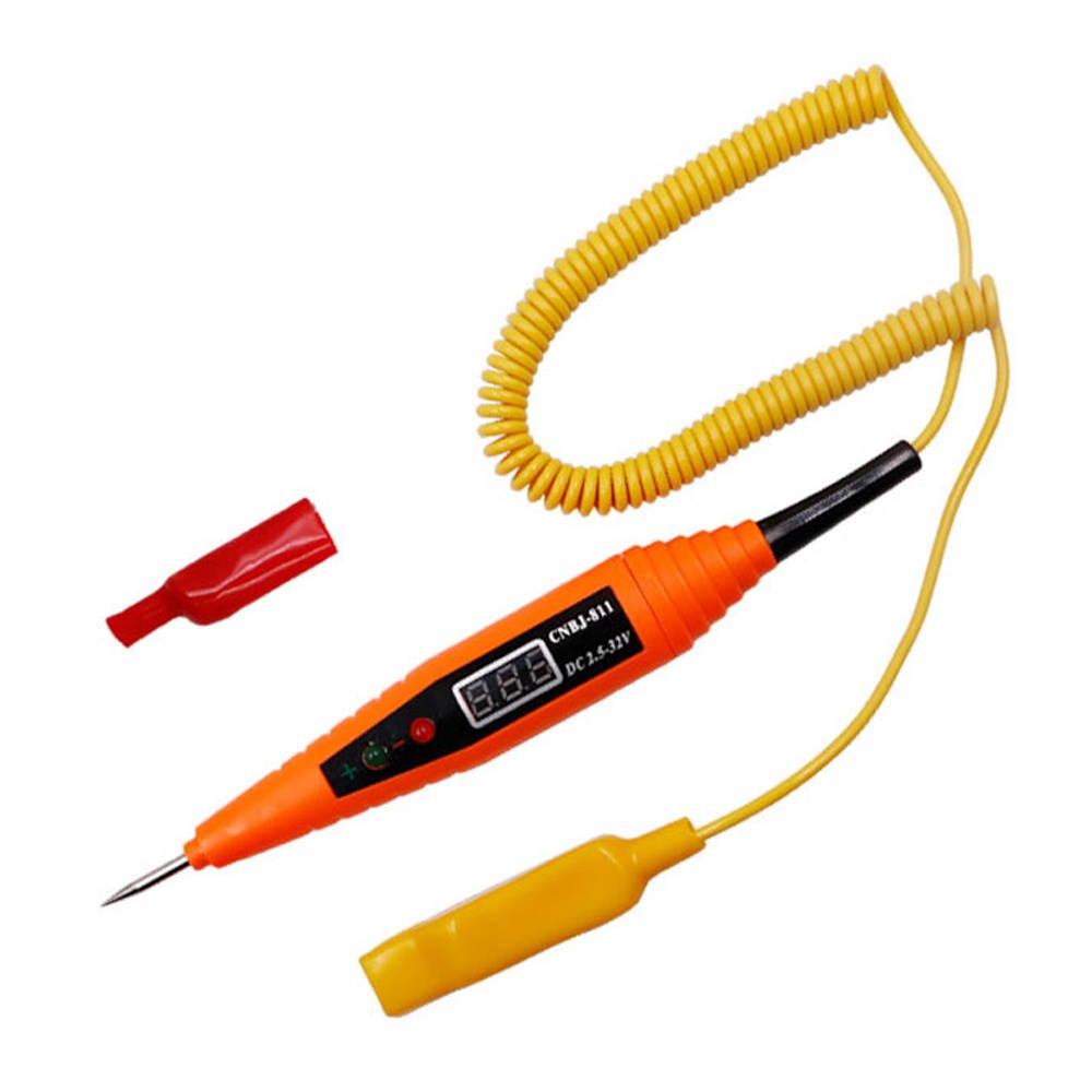 Car Electrical Circuit Test Pen Digital Display Auto Voltage Testing Diagnostic Pen Repairing Tools Car Accessories