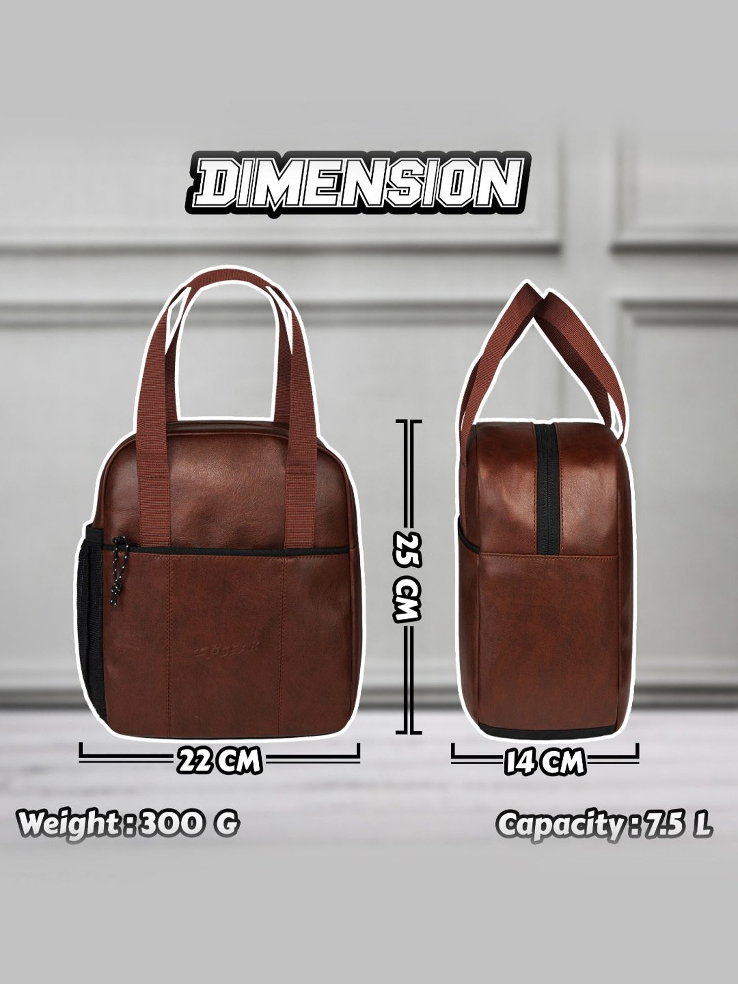 F Gear Nosh Brown Medium Lunch Bag