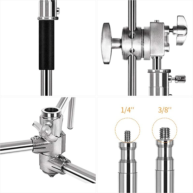 Photo Studio Heavy C Stand Support Metal Adjustable Reflector Stand with Holding Arm for Photography Studio Video Reflector and Monolight