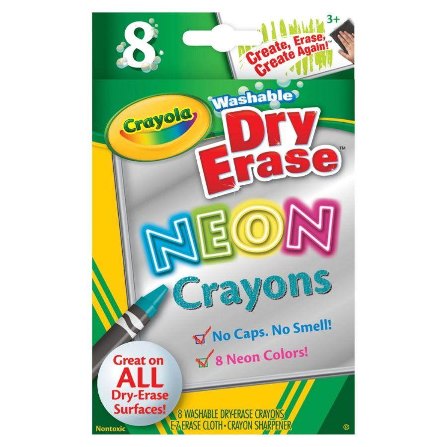 Crayola Dry Erase Neon Crayons 8/Pkg-
