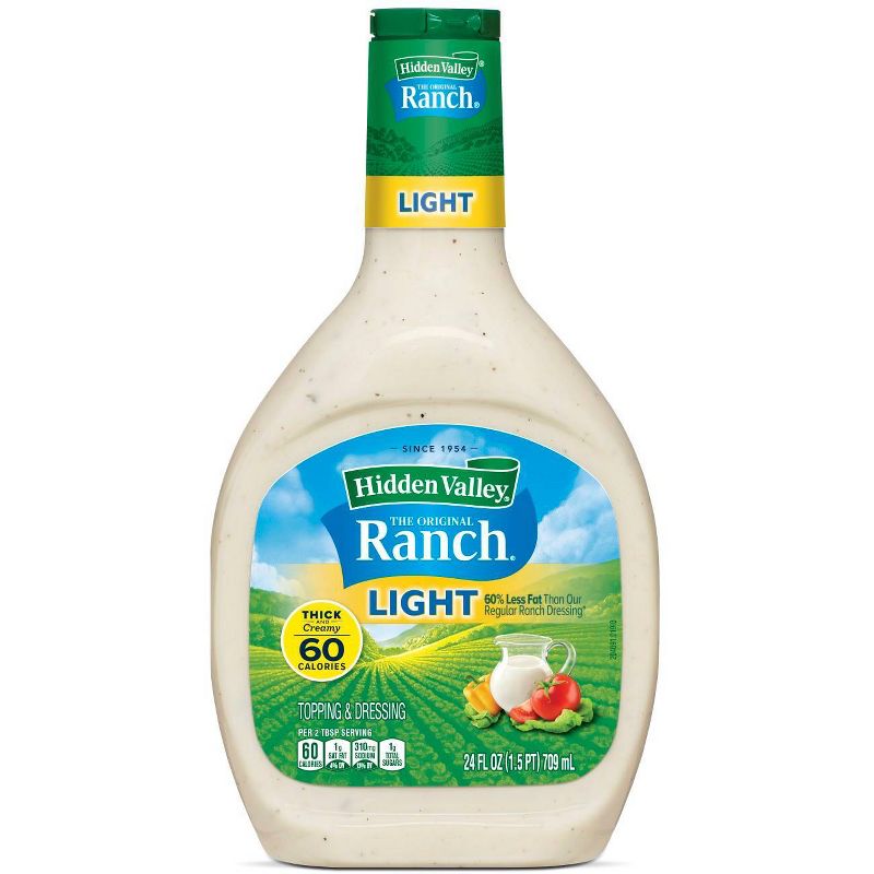 Hidden Valley Original Ranch Light Salad Dressing & Topping - Gluten Free - 24fl oz
