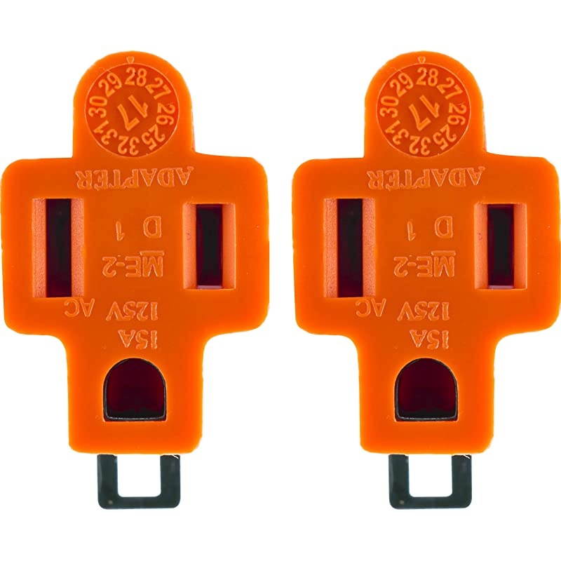 6 Outlet Sur Protector 10 Ft Extension Cord Power Strip 800 Joules Flat Plug White 14092 Polarized Grounding Adapter 2 Pack Turn 2Prong Outlets to 3Prong Outlets Oran