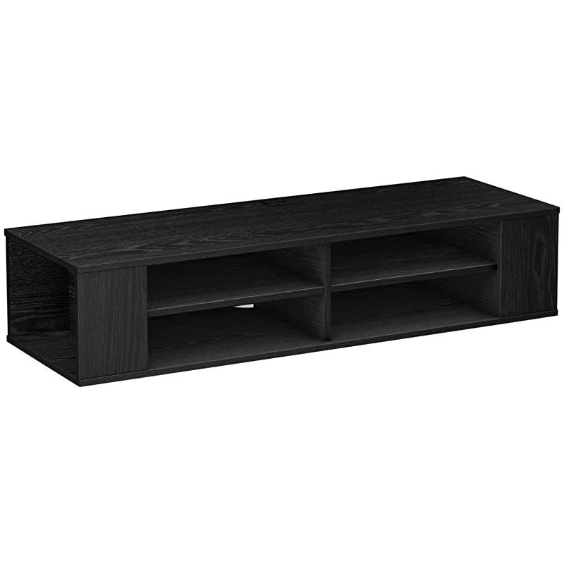City Wall Mounted Media Audio/Video Console, Black Oak